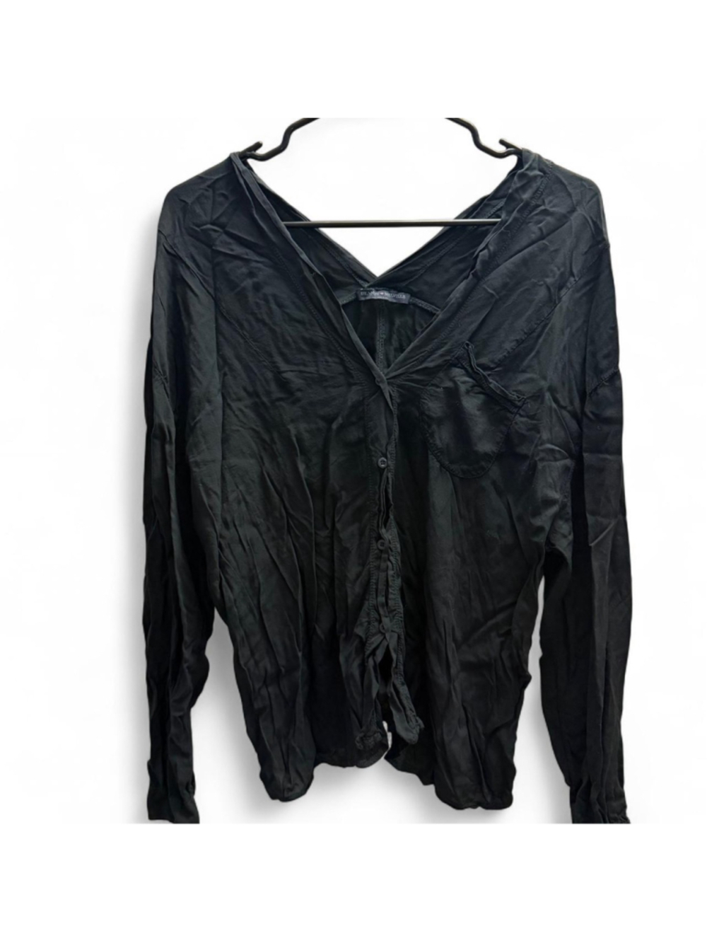 Black/deep navy blue Brandy Melville button up long sleeve blouse